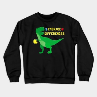 Autism Awareness Shirt Kids Women Men Dinosaur Puzzle Piece Crewneck Sweatshirt